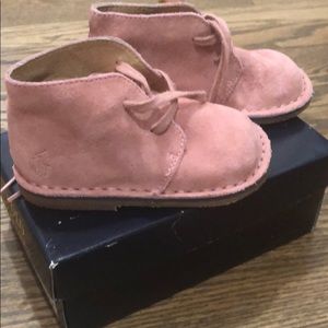 Polo Ralph Lauren pink suede Carl boots 5.5